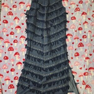 Molato Denim Dress Jeweled Womens Extra Large Sleeveless Fringed